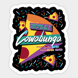 Cowabunga - Retro 90's Pattern - Ninja Turtles - Skateboard Sticker